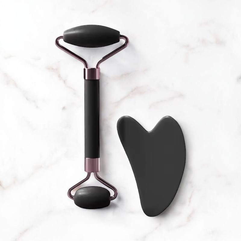 Gua-Sha & Rouleau de Massage Visage – Soin Anti-Âge Naturel